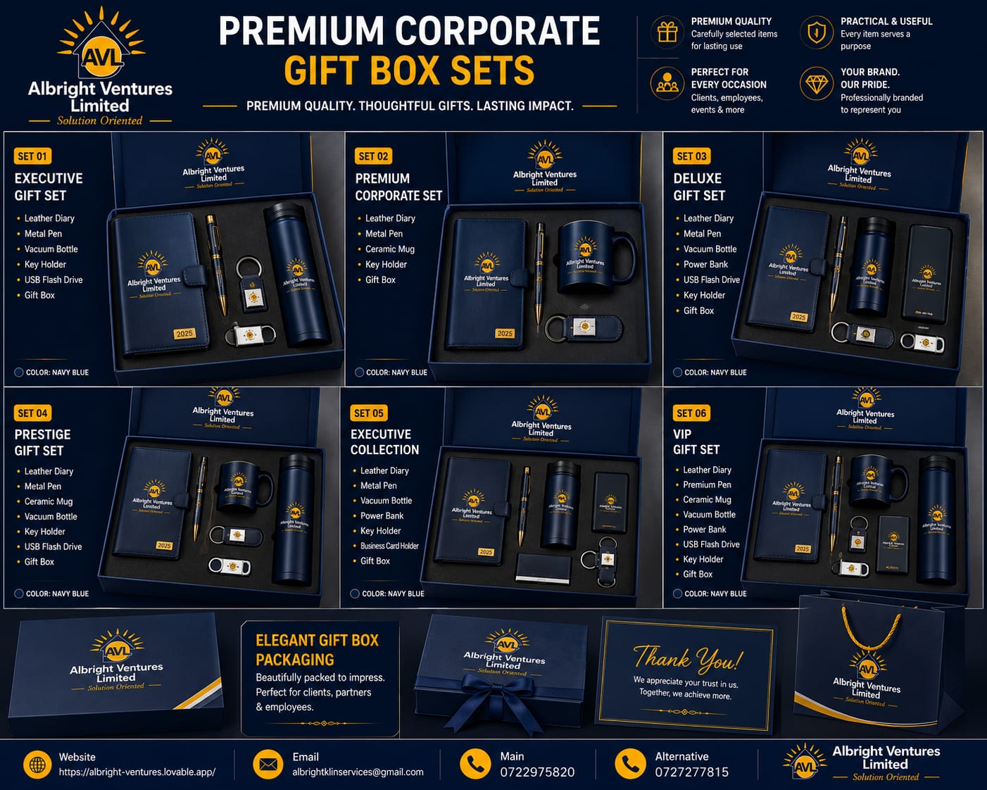 AVL premium corporate gift box sets for clients and employees